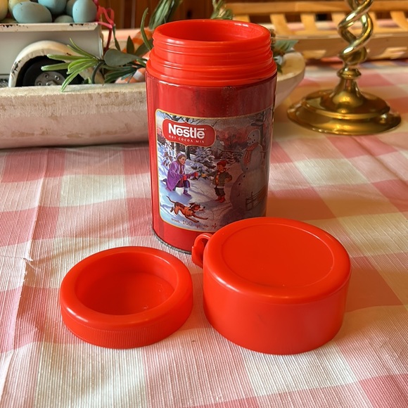 Vintage Nestle Hot Cocoa Mix Red Snowman Thermos. Hard to find item! Nostalgia! - Picture 2 of 4